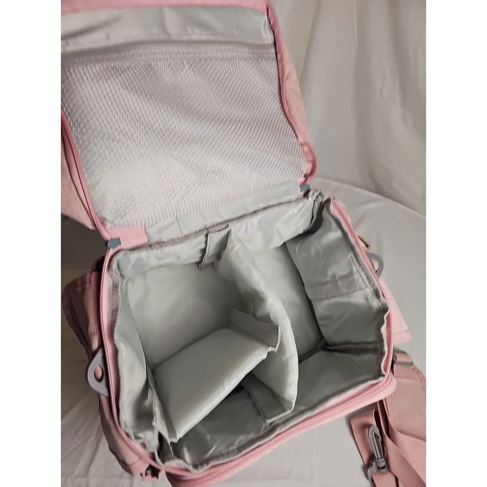 LEFOR·Z Sewing Organizer Storage Bag Pink Double Layer Craft Tote New
